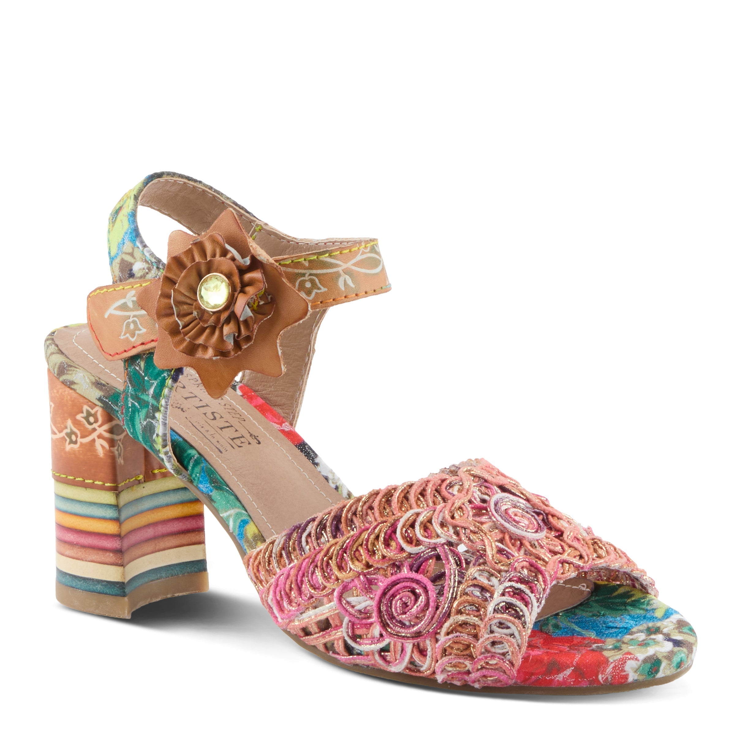 L'Artiste L'ARTISTE COSMOPLEZE SANDALS sandal in blue multi with handcrafted leather design