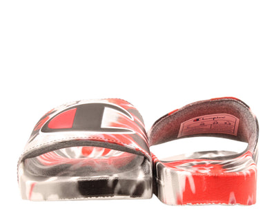 Champion Life IPO Tie Dye Scarlet Big Kids' (GS) Slides — Black/Red/Grey