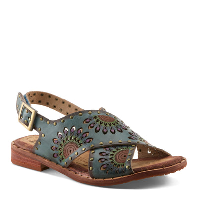 L'Artiste L'ARTISTE CROSSROADS SANDAL sandal in brown multi with handcrafted leather design