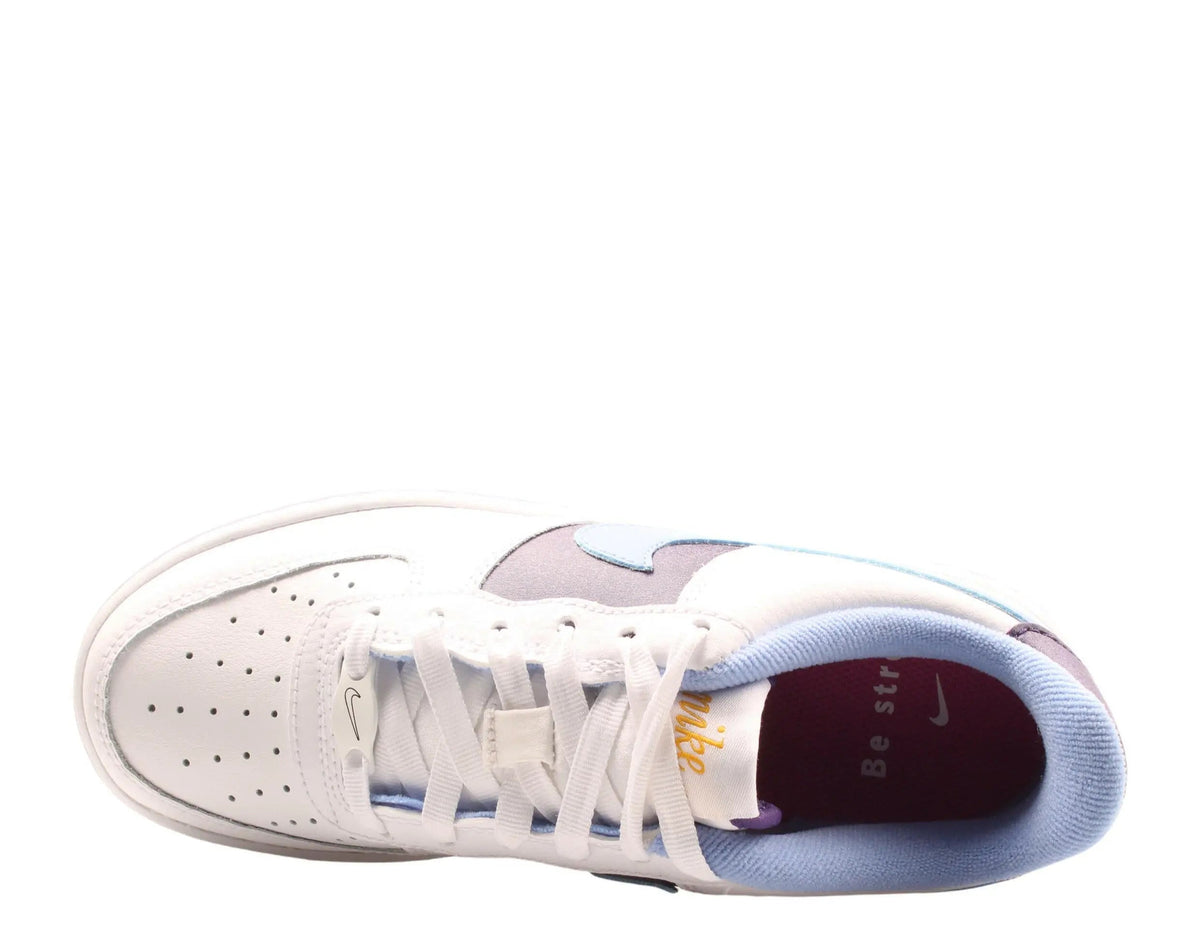Nike Air Force 1 LV8 Big Kids Basketball Shoes White/Royal Pulse-Eggplant – product view 4