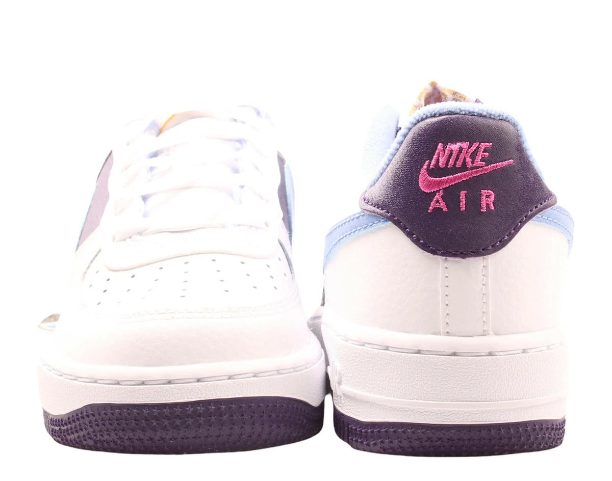 Nike Air Force 1 LV8 Big Kids Basketball Shoes White/Royal Pulse-Eggplant – product view 6