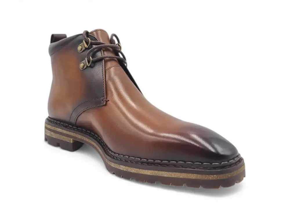 Carrucci Shoes Calfskin Chukka Boot Lug Sole Winter Ready KB516 51 detail view