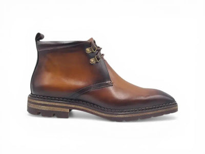 Carrucci Shoes Calfskin Chukka Boot Lug Sole Winter Ready KB516 51 front view