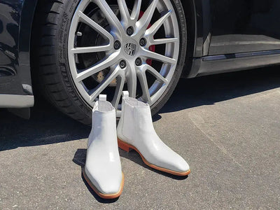 Carrucci Shoes Chelsea Boot Cushioned Footbed Calfskin Leather KB509 30 front view