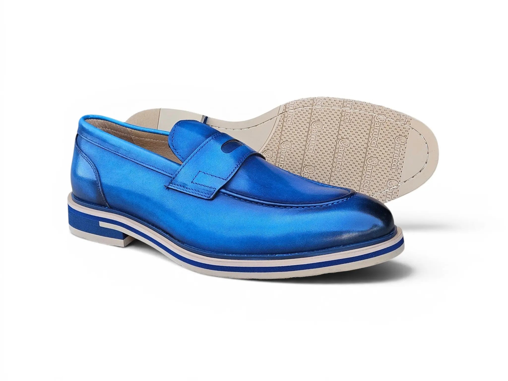 Carrucci Shoes Men's KS Footwear Penny Loafer Calfskin Leather KS519 04