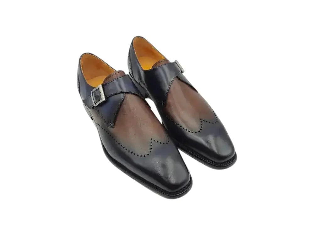 Carrucci Shoes Single Classic Monk Loafer Calfskin KS509 42T KS509 42 top view