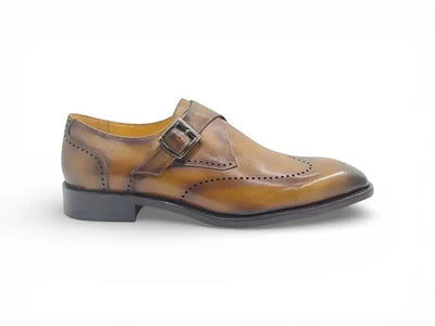 Carrucci Shoes Single Classic Monk Loafer Calfskin KS509 42T KS509 42 front view