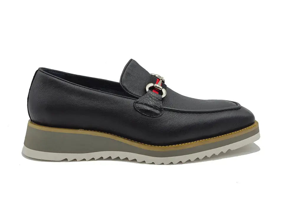 Carrucci Shoes Calfskin Leather Slip On Horsebit Buckle Loafer KS515 07R view 7