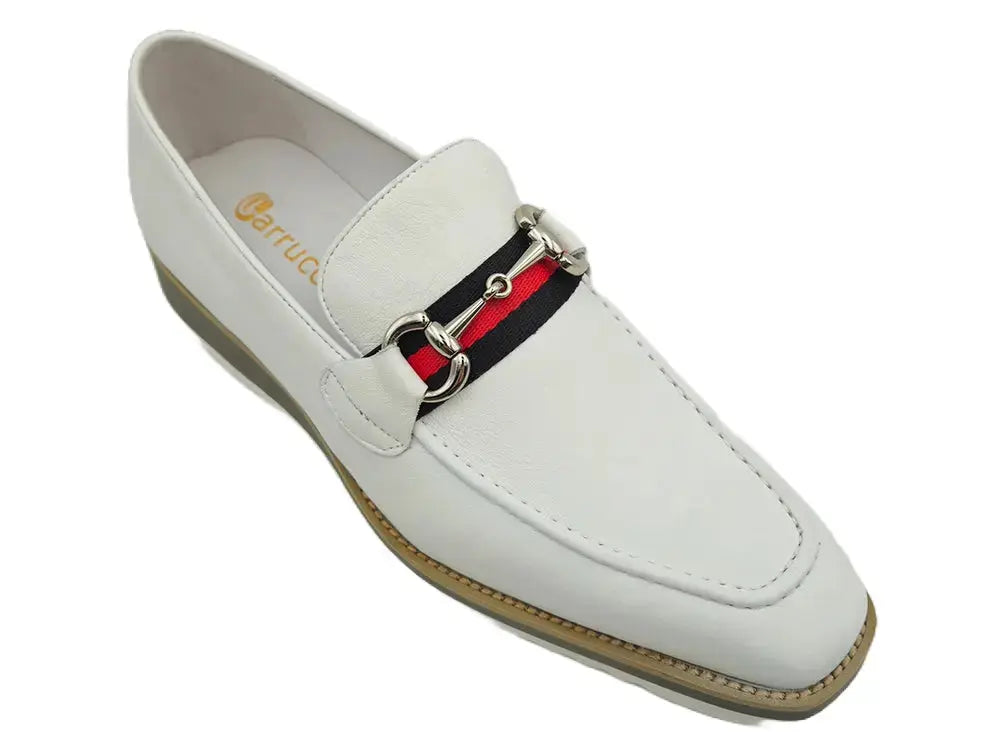 Carrucci Shoes Calfskin Leather Slip On Horsebit Buckle Loafer KS515 07R detail view