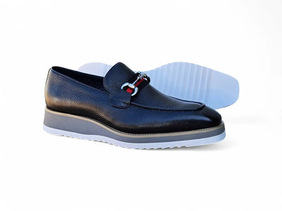 Carrucci Shoes Calfskin Leather Slip On Horsebit Buckle Loafer KS515 07R view 6