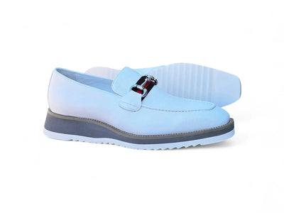 Carrucci Shoes Calfskin Leather Slip On Horsebit Buckle Loafer KS515 07R side view