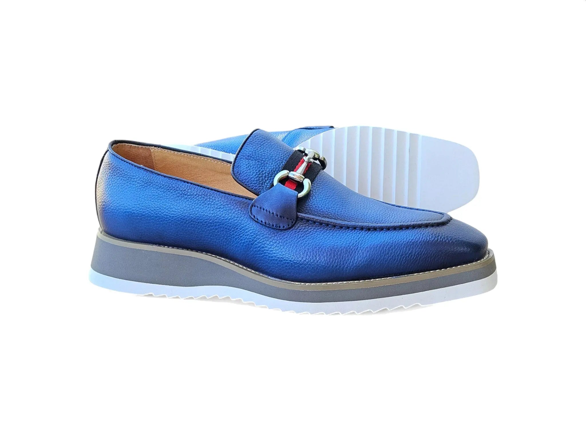 Carrucci Shoes Calfskin Leather Slip On Horsebit Buckle Loafer KS515 07R view 10