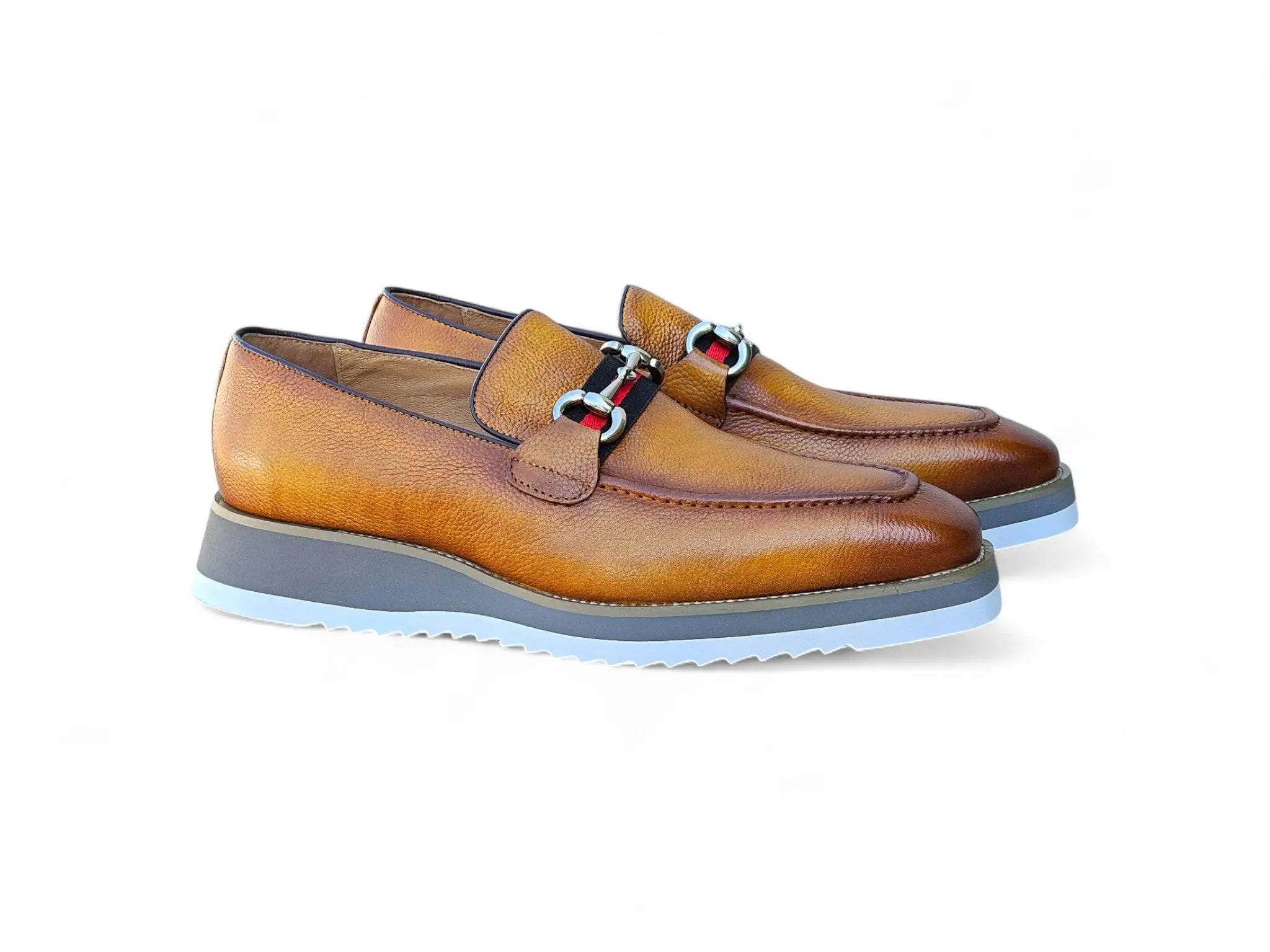 Carrucci Shoes Calfskin Leather Slip On Horsebit Buckle Loafer KS515 07R view 17