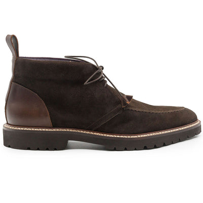 Zelli Italia Men's 46-605-NIC CAMPO HIGH Italian Sueded Goatskin Chukka Boot, Nicotine