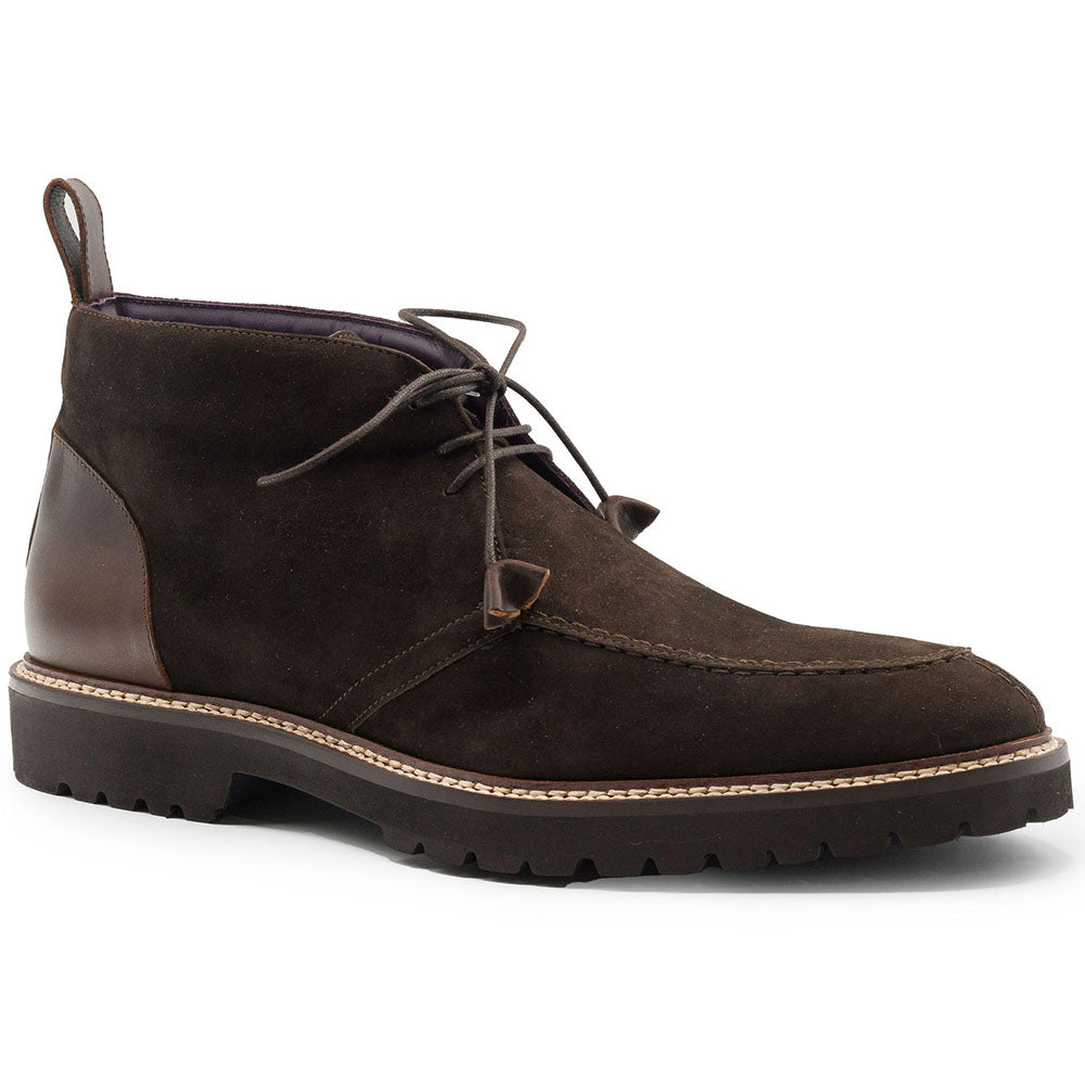 Zelli Italia Men's 46-605-NIC CAMPO HIGH Italian Sueded Goatskin Chukka Boot, Nicotine
