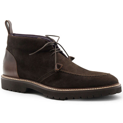 Zelli Italia Men's 46-605-NIC CAMPO HIGH Italian Sueded Goatskin Chukka Boot, Nicotine