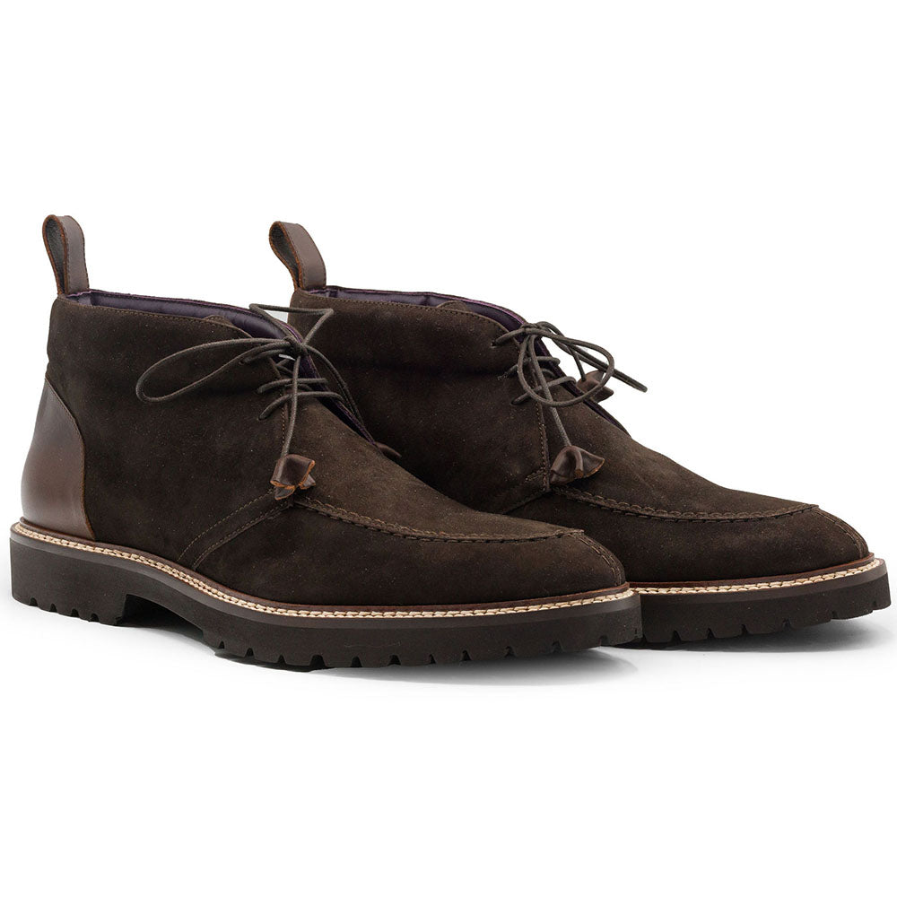 Zelli Italia Men's 46-605-NIC CAMPO HIGH Italian Sueded Goatskin Chukka Boot, Nicotine