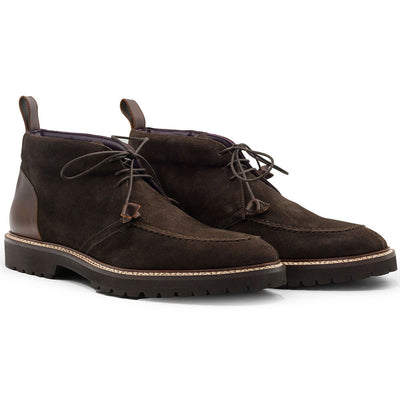 Zelli Italia Men's 46-605-NIC CAMPO HIGH Italian Sueded Goatskin Chukka Boot, Nicotine
