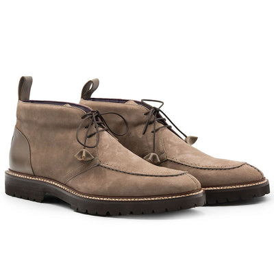 Zelli Italia Men's 46-605-TPE CAMPO HIGH Italian Sueded Goatskin Chukka Boot, Taupe