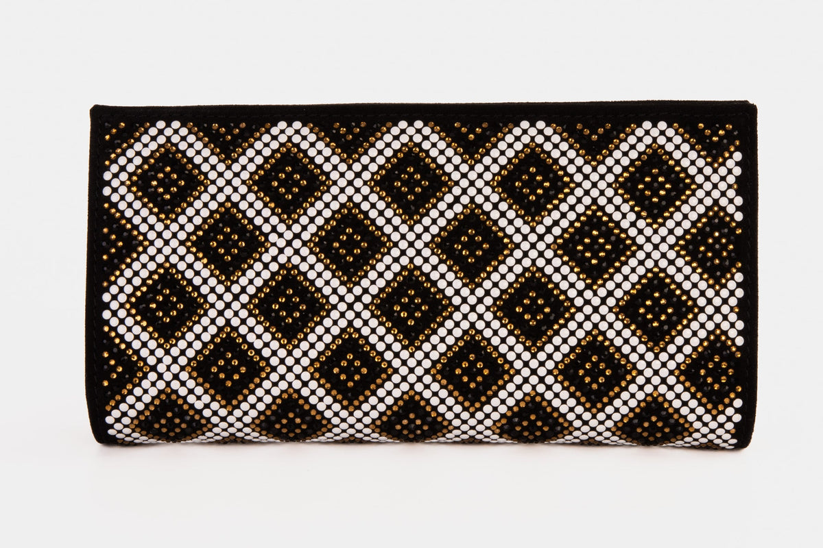 Vinci Leather The Nampula Black Glitter Suede Leather Small Clutch – product view 5