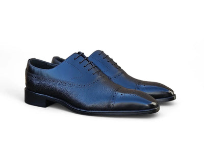 Carrucci Shoes Men's Cap Toe Oxford Leather Sole Classic Dress Shoe KL903 06E
