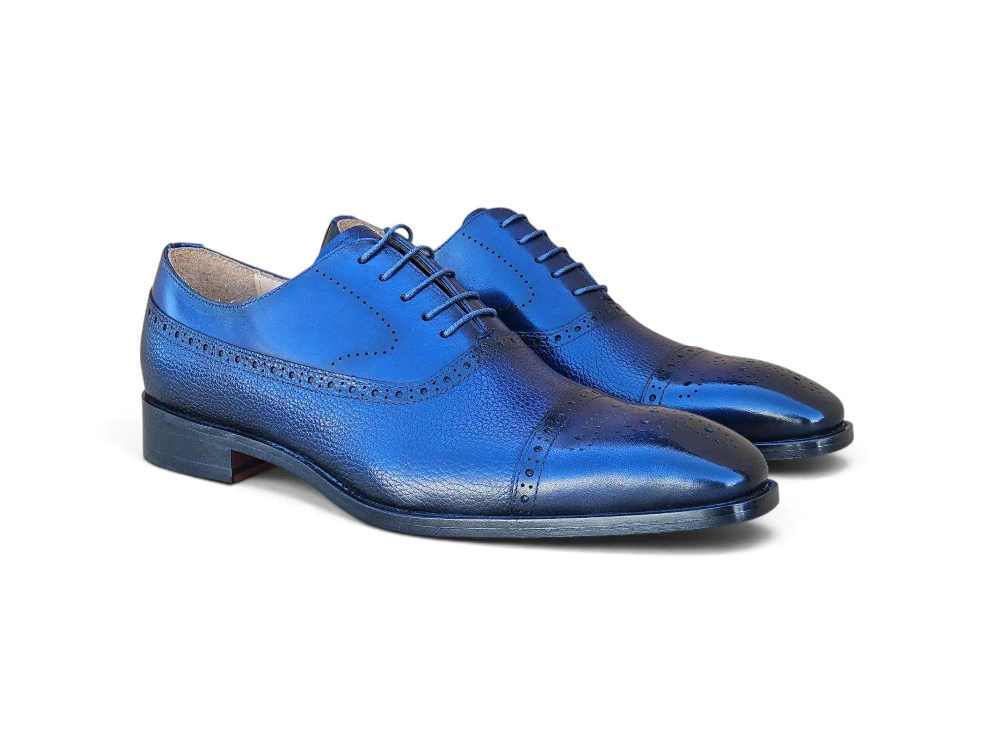 Carrucci Shoes Men's Cap Toe Oxford Leather Sole Classic Dress Shoe KL903 06E