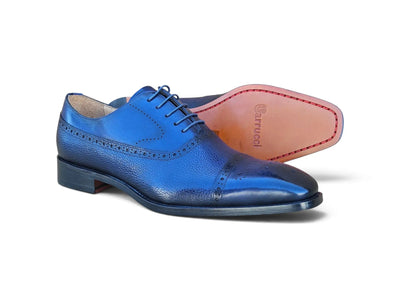 Carrucci Shoes Men's Cap Toe Oxford Leather Sole Classic Dress Shoe KL903 06E