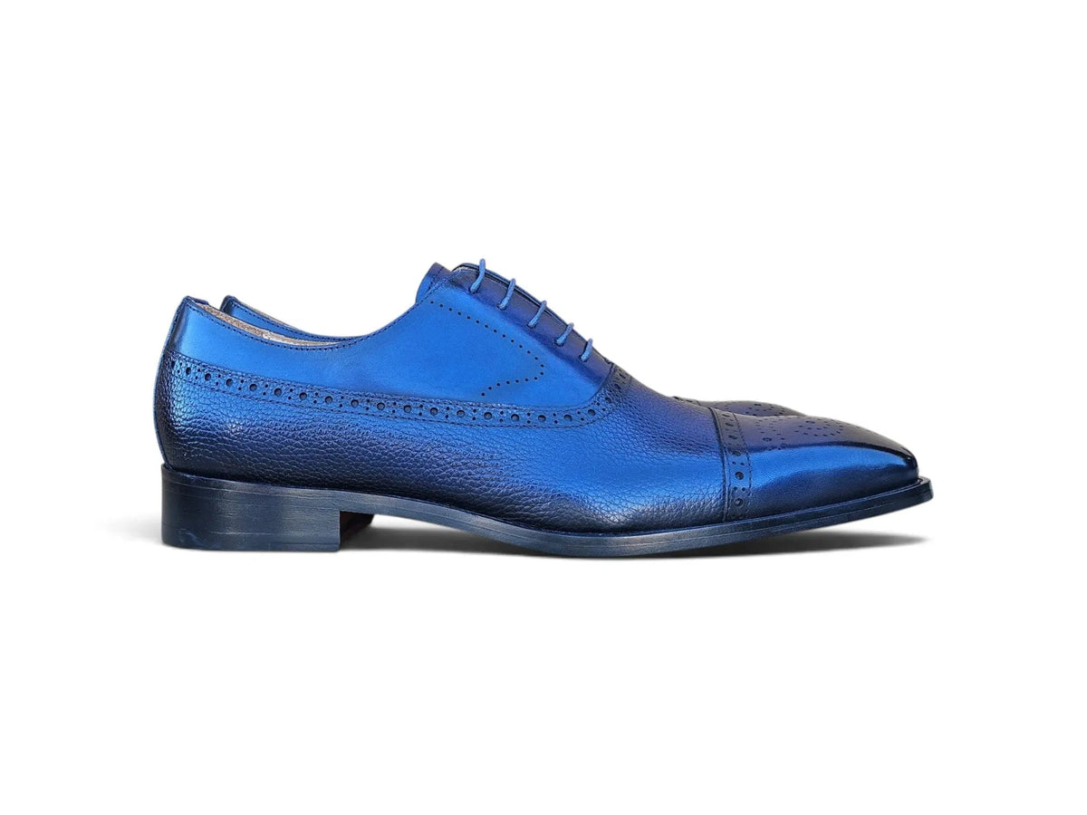 Carrucci Shoes Men's Cap Toe Oxford Leather Sole Classic Dress Shoe KL903 06E