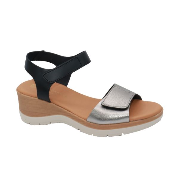 Eric Michael Caroline Leather Wedge Sandal