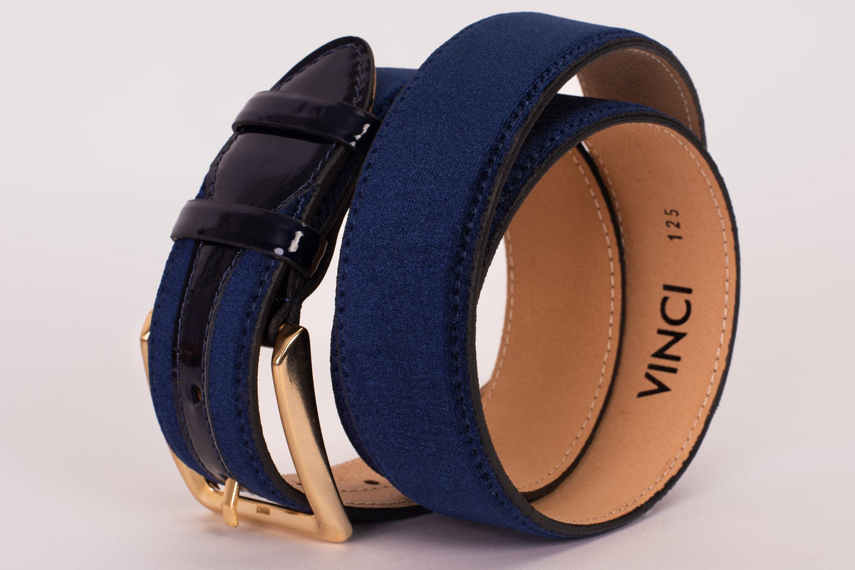 Vinci Leather The Casaletti Navy Blue Leather Belt – product view 4
