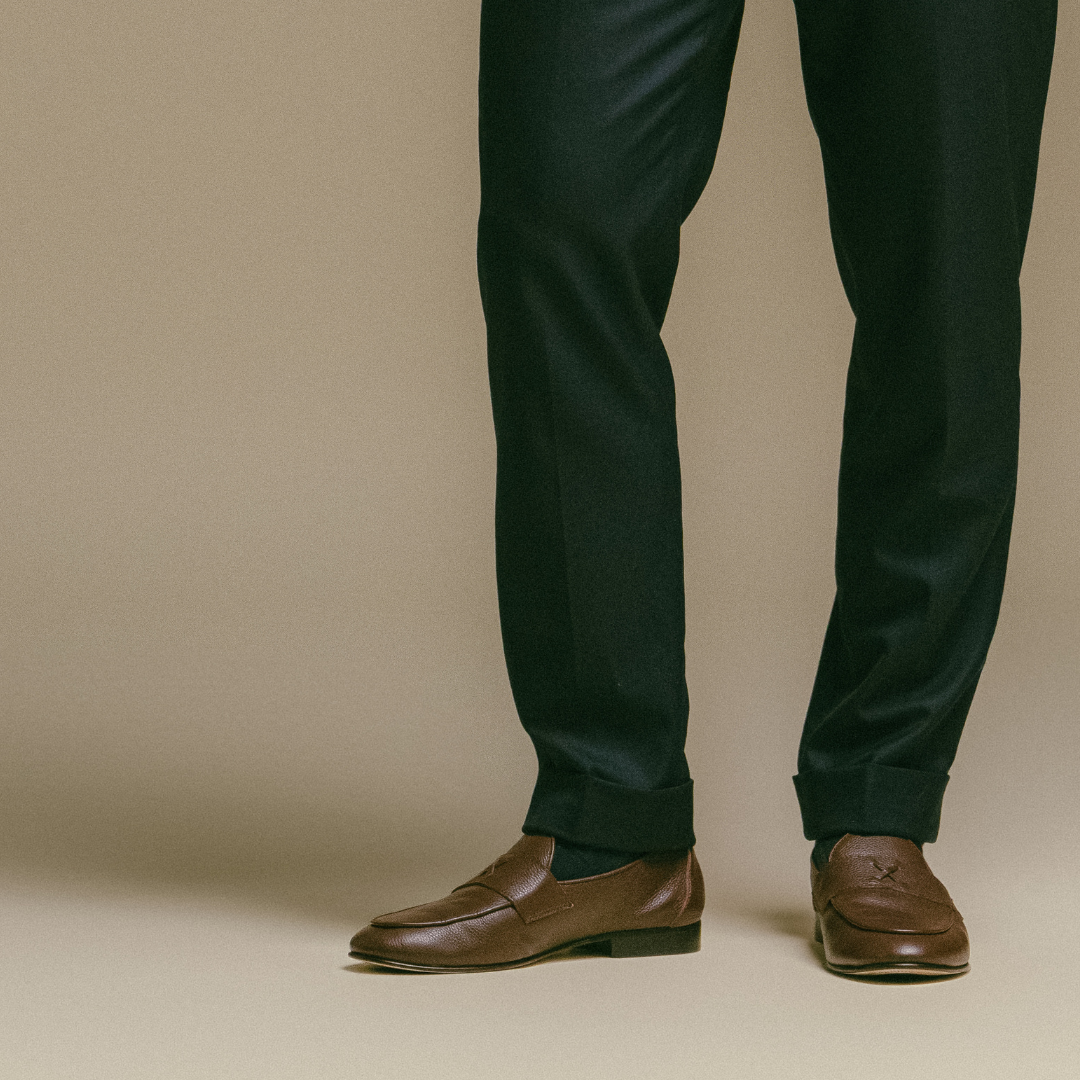 Del Toro Shoes Men's Brown Pebbled Leather Centesimo