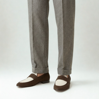 Del Toro Shoes Men's Brown Suede & White Canvas Centesimo