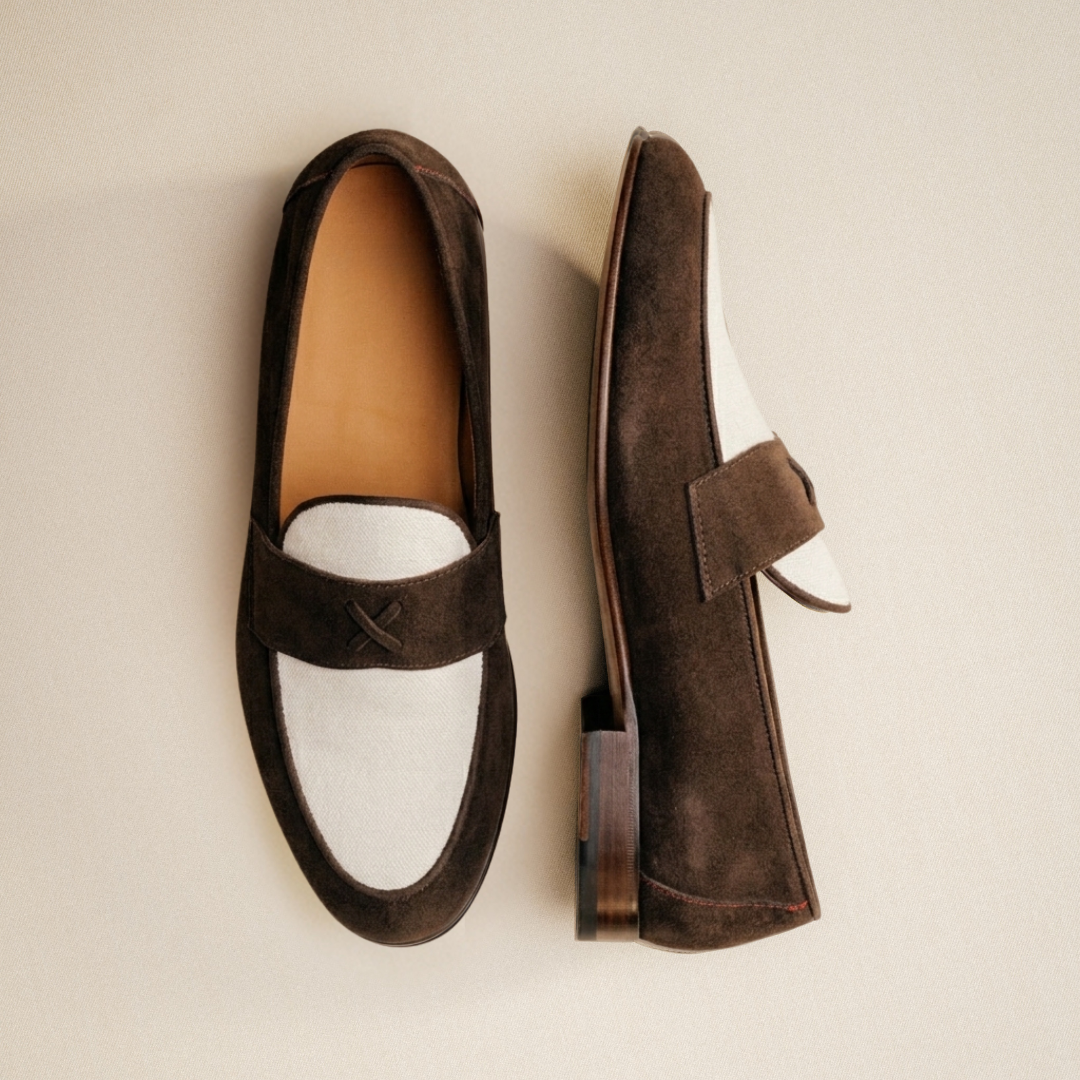 Del Toro Shoes Men's Brown Suede & White Canvas Centesimo