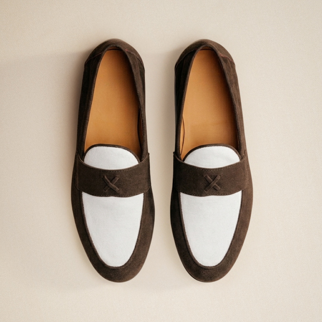 Del Toro Shoes Men's Brown Suede & White Canvas Centesimo