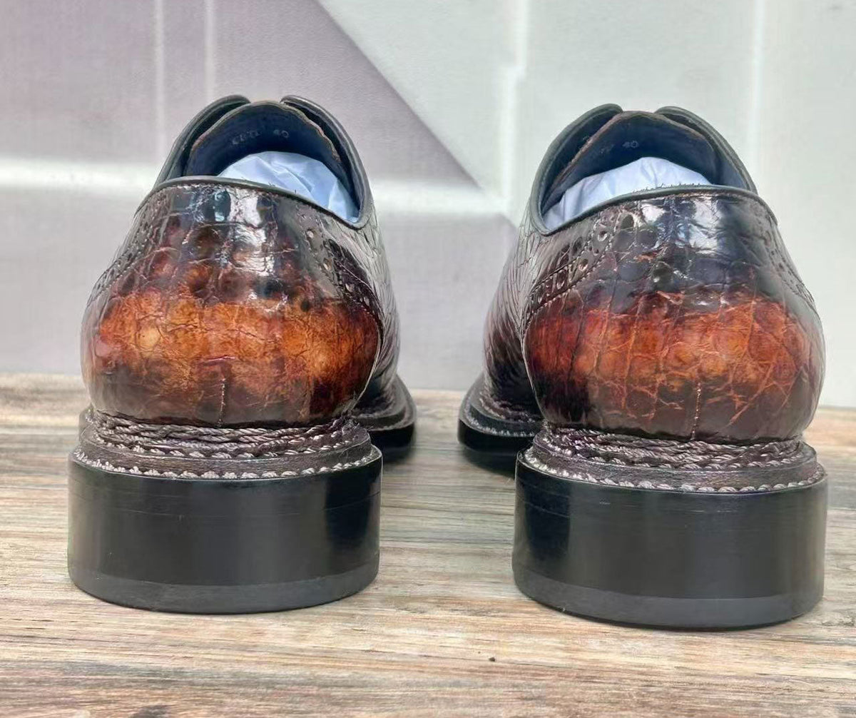 Maurice Chancellor Alligator Oxford - Cognac – product view 5