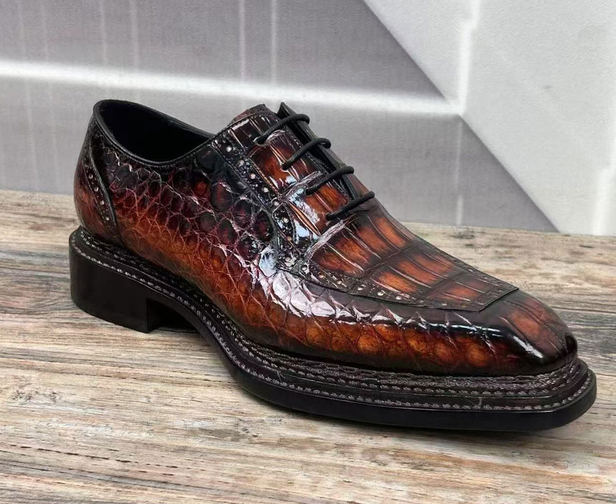 Maurice Chancellor Alligator Oxford - Cognac – product view 3