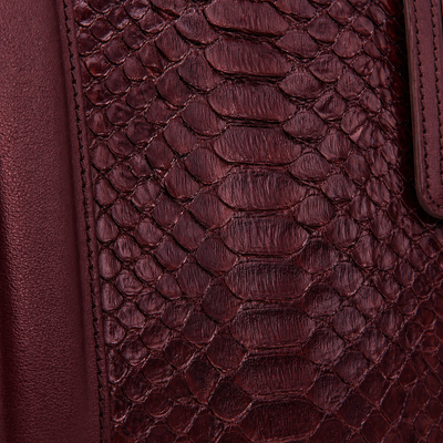 The Velar Burgundy Hand-Painted Python Leather Weekender Bag