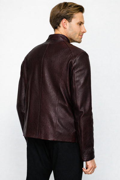 The Blanchard Burgundy Leather Men Jacket