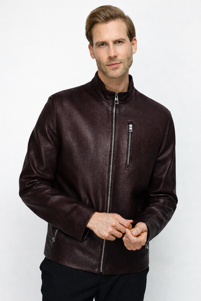 The Blanchard Burgundy Leather Men Jacket