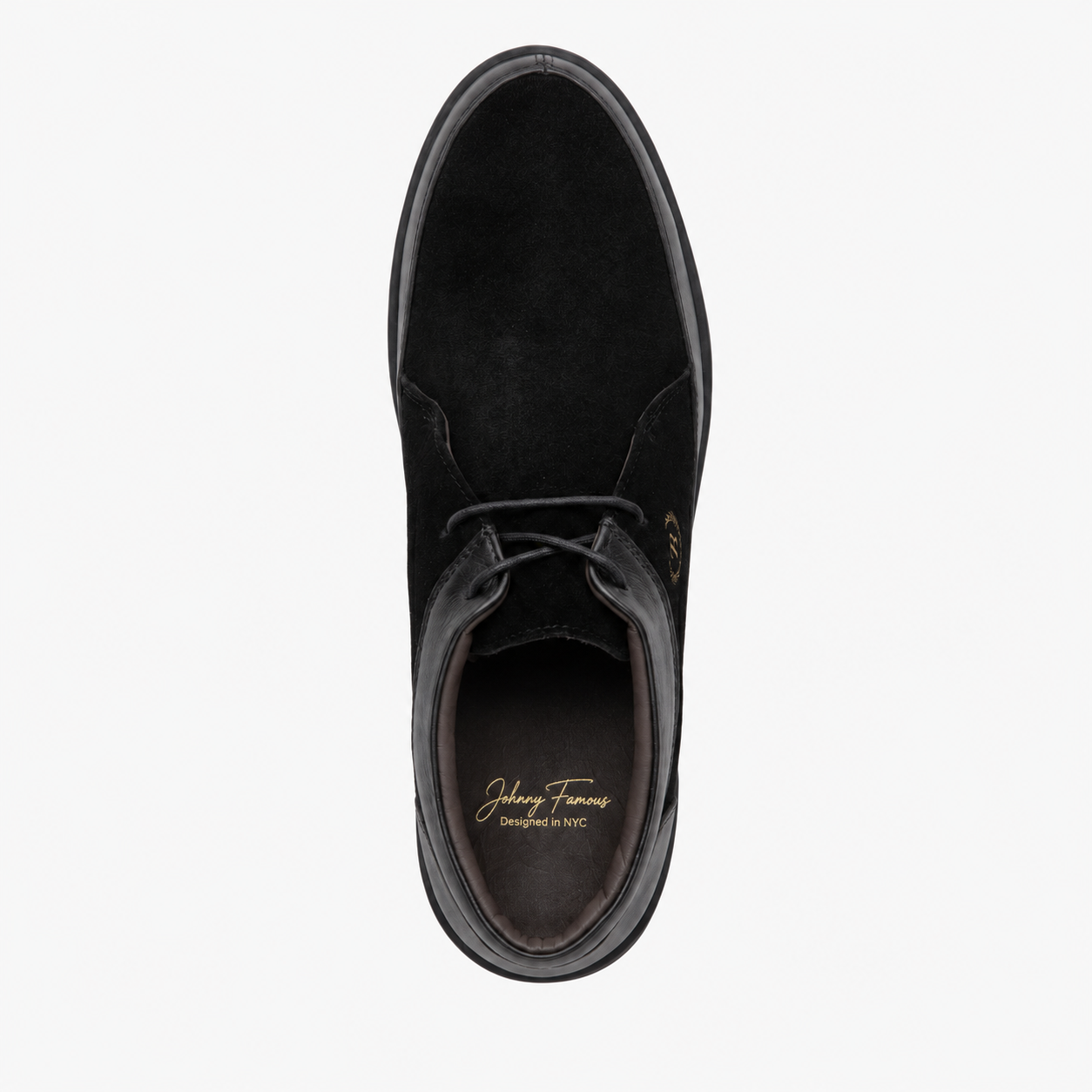 Johnny Famous Central Park Men's Black Leather & Suede High-Top Sneakers | Retro Bally-Inspired
