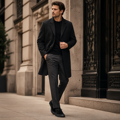Johnny Famous Central Park Men's Black Leather & Suede High-Top Sneakers | Retro Bally-Inspired