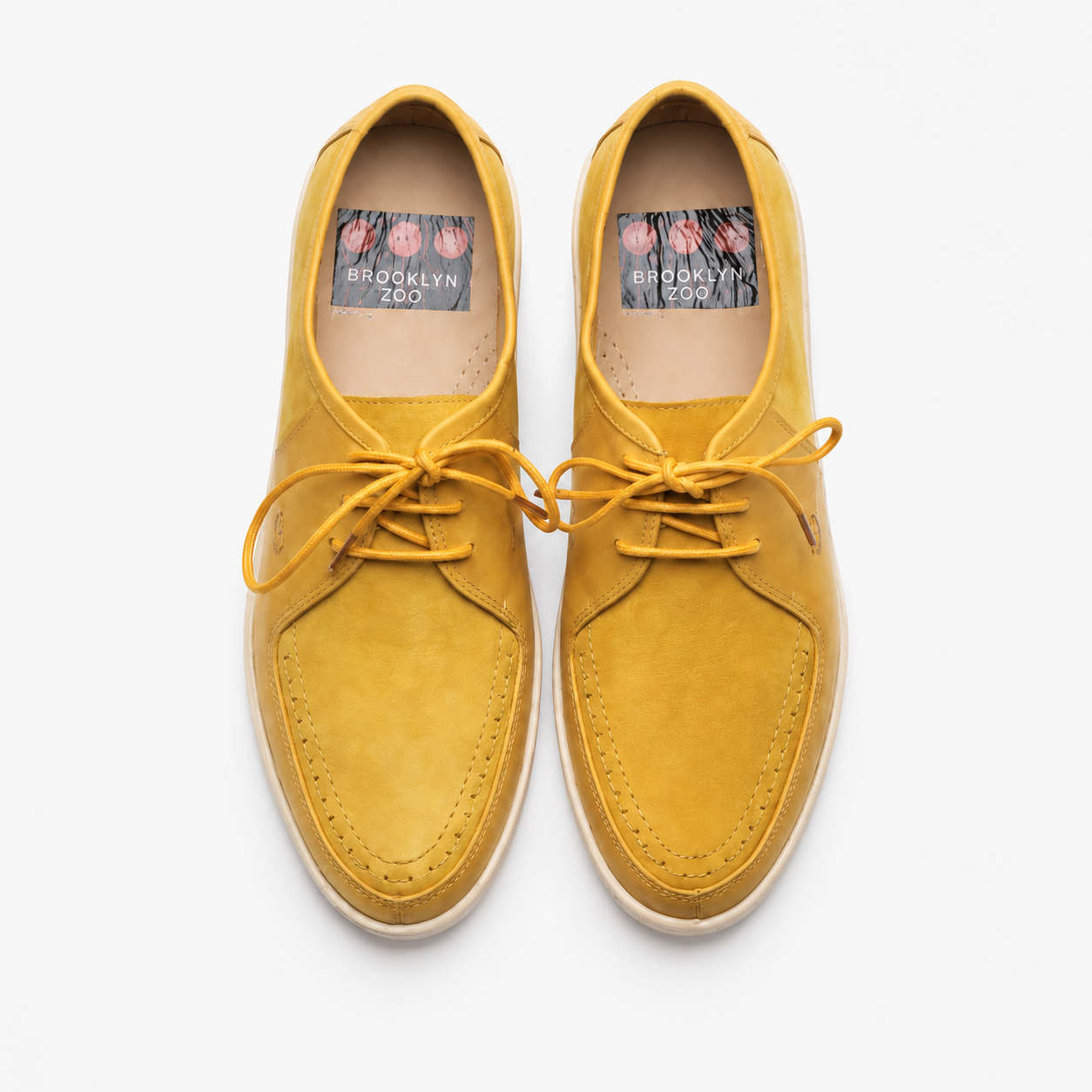 Johnny Famous Delancey Men's Yellow Nappa Leather & Textured Suede Low-Top Sneakers | Retro Bally-Inspired