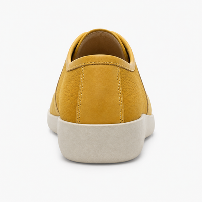 Johnny Famous Delancey Men's Yellow Nappa Leather & Textured Suede Low-Top Sneakers | Retro Bally-Inspired