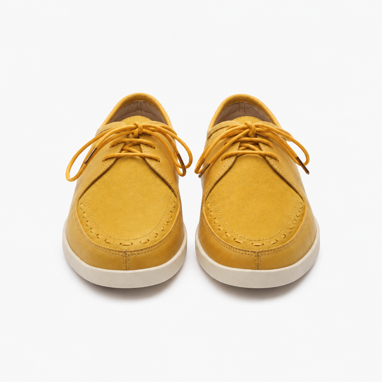 Johnny Famous Delancey Men's Yellow Nappa Leather & Textured Suede Low-Top Sneakers | Retro Bally-Inspired