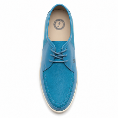 Johnny Famous Delancey Men's Turquoise Nappa Leather & Suede Low-Top Sneakers | Retro Bally-Inspired