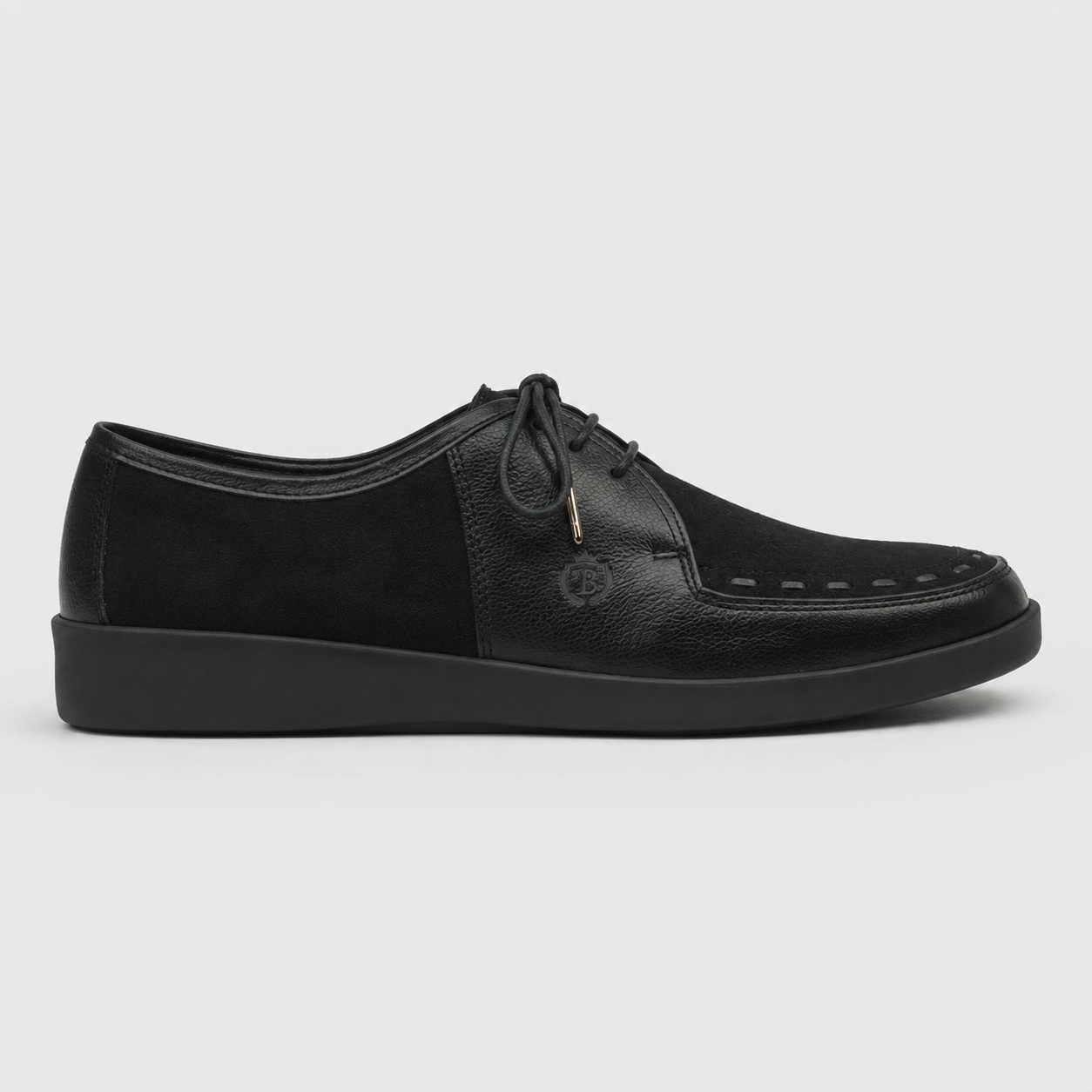 Johnny Famous Delancey Men's Black Leather & Suede Low-Top Sneakers | Retro Bally-Inspired