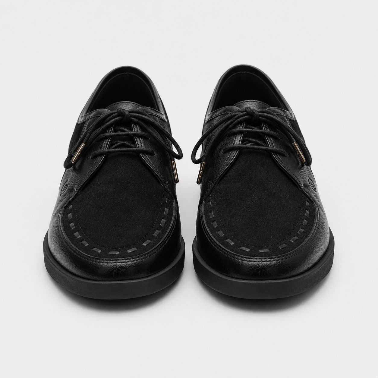 Johnny Famous Delancey Men's Black Leather & Suede Low-Top Sneakers | Retro Bally-Inspired – On-Foot Styling