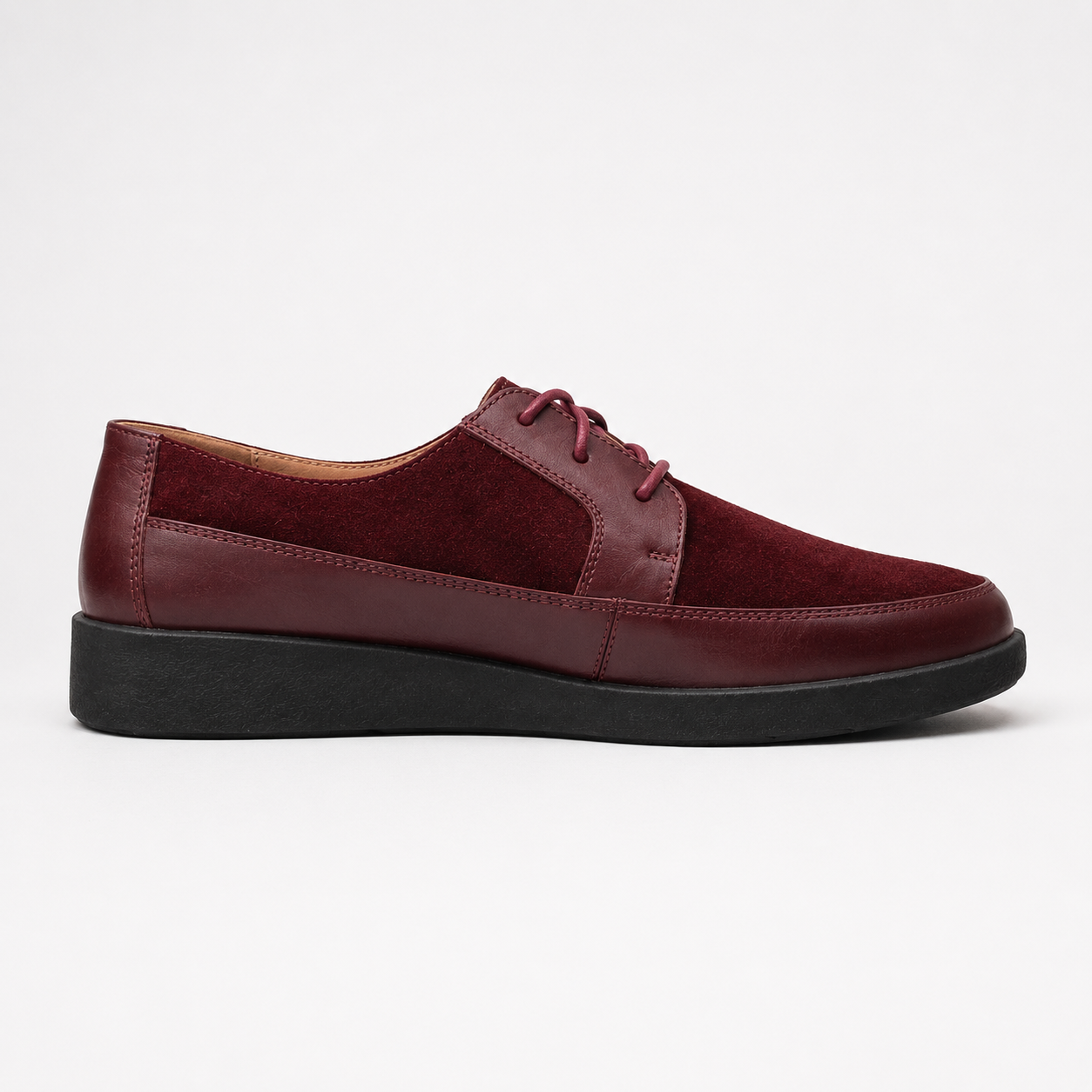 Johnny Famous Park West Men's Deep Burgundy Leather & Suede Low-Top Sneakers | Retro Bally-Inspired