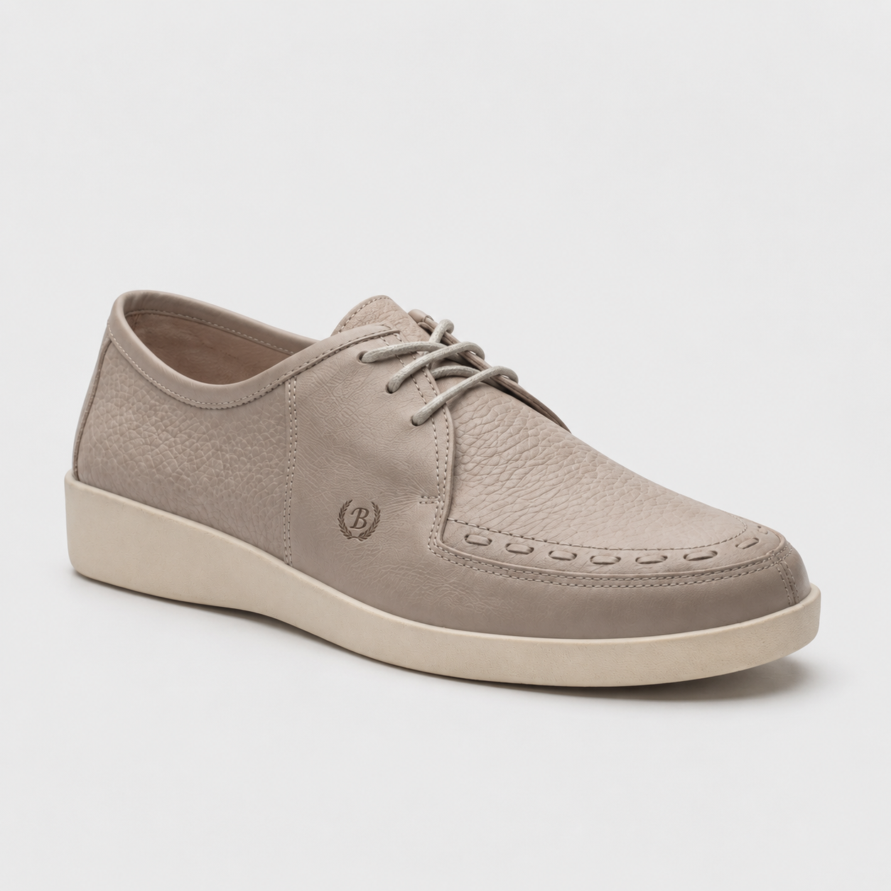 Johnny Famous Delancey Men's Beige Cream Leather & Suede Low-Top Sneakers | Retro Bally-Inspired