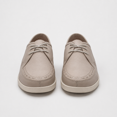 Johnny Famous Delancey Men's Beige Cream Leather & Suede Low-Top Sneakers | Retro Bally-Inspired